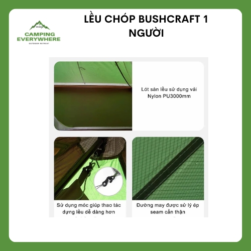 Lều chóp Bushcraft 1 người (1)