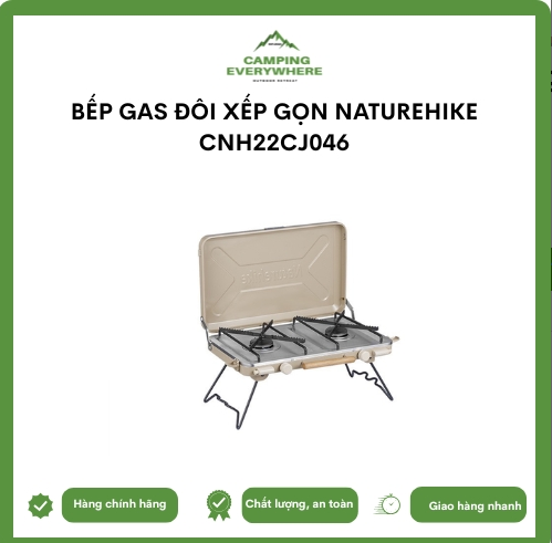 Bếp gas đôi xếp gọn Naturehike CNH22CJ046 dùng trong cắm trại