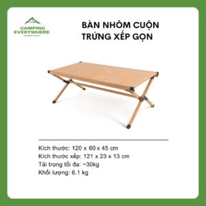bàn nhôm cuộn trứng xếp gọn