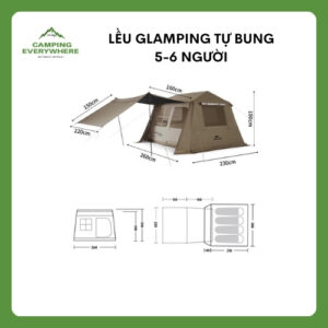 Lều Glamping tự bung 5-6 người (2)
