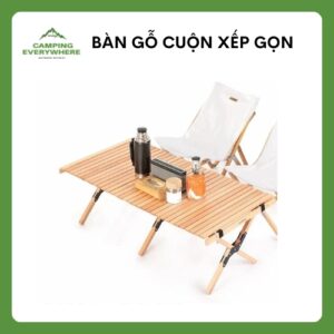bàn gỗ cuộn xếp gọn