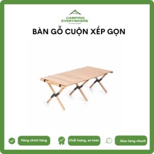 bàn gỗ cuộn xếp gọn