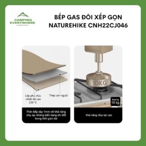 bếp ga đôi xếp gọn
