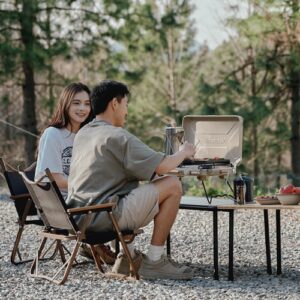bếp ga đôi xếp gọn