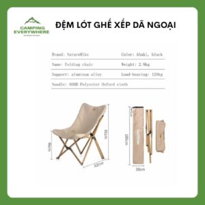 ghế xếp glamping khung nhôm