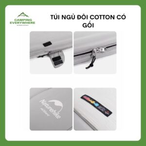 túi ngủ đôi catton có gối